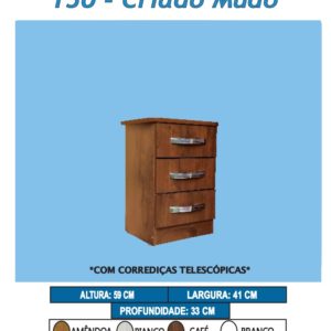 BV Mesa de cabeceira 3 gavetas
